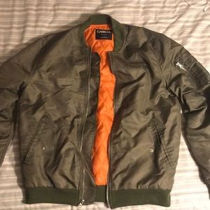 Olive green bomber jacket